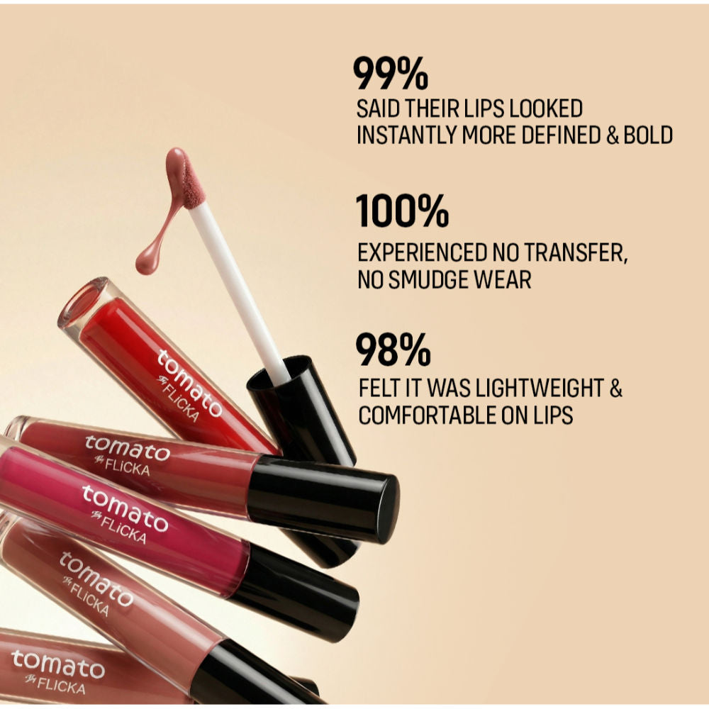 Tomato Liquid Lipstick Rich Matte Long Lasting Intense Pigment Smudgeproof