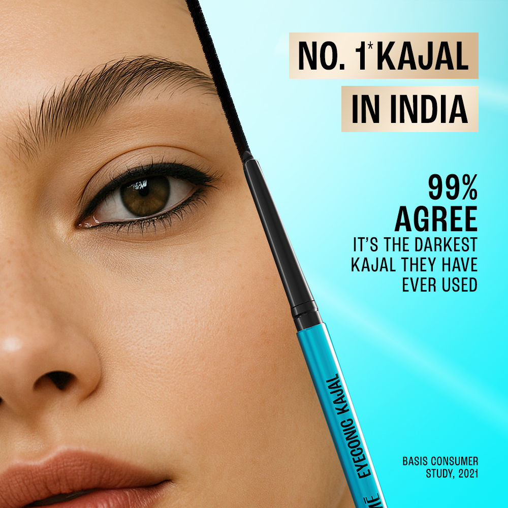 9 to 5 Eyeconic Kajal, Waterproof, Smudgeproof, lasts 24 Hrs, Sparkling Black