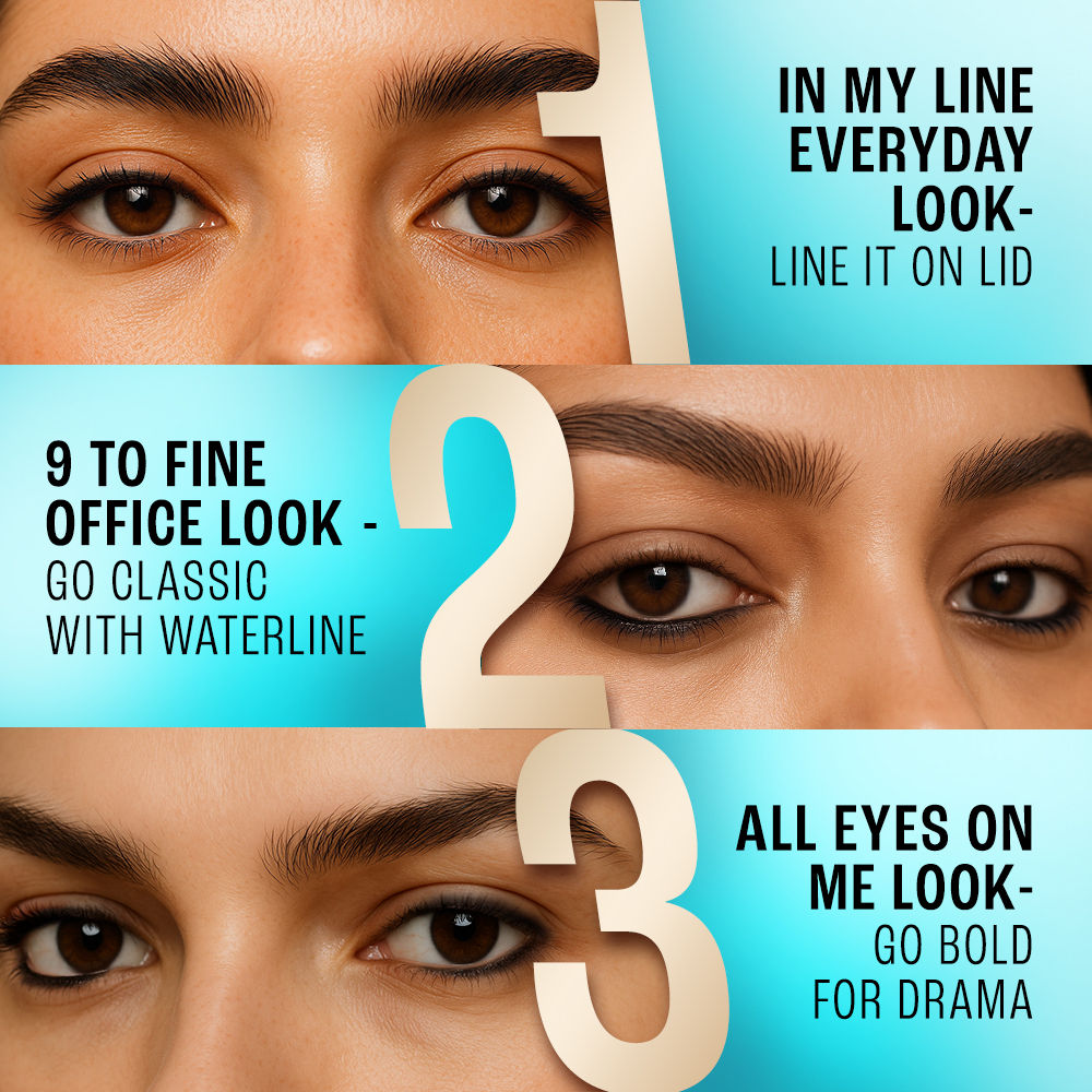 9 to 5 Eyeconic Kajal, Waterproof, Smudgeproof, lasts 24 Hrs, Sparkling Black