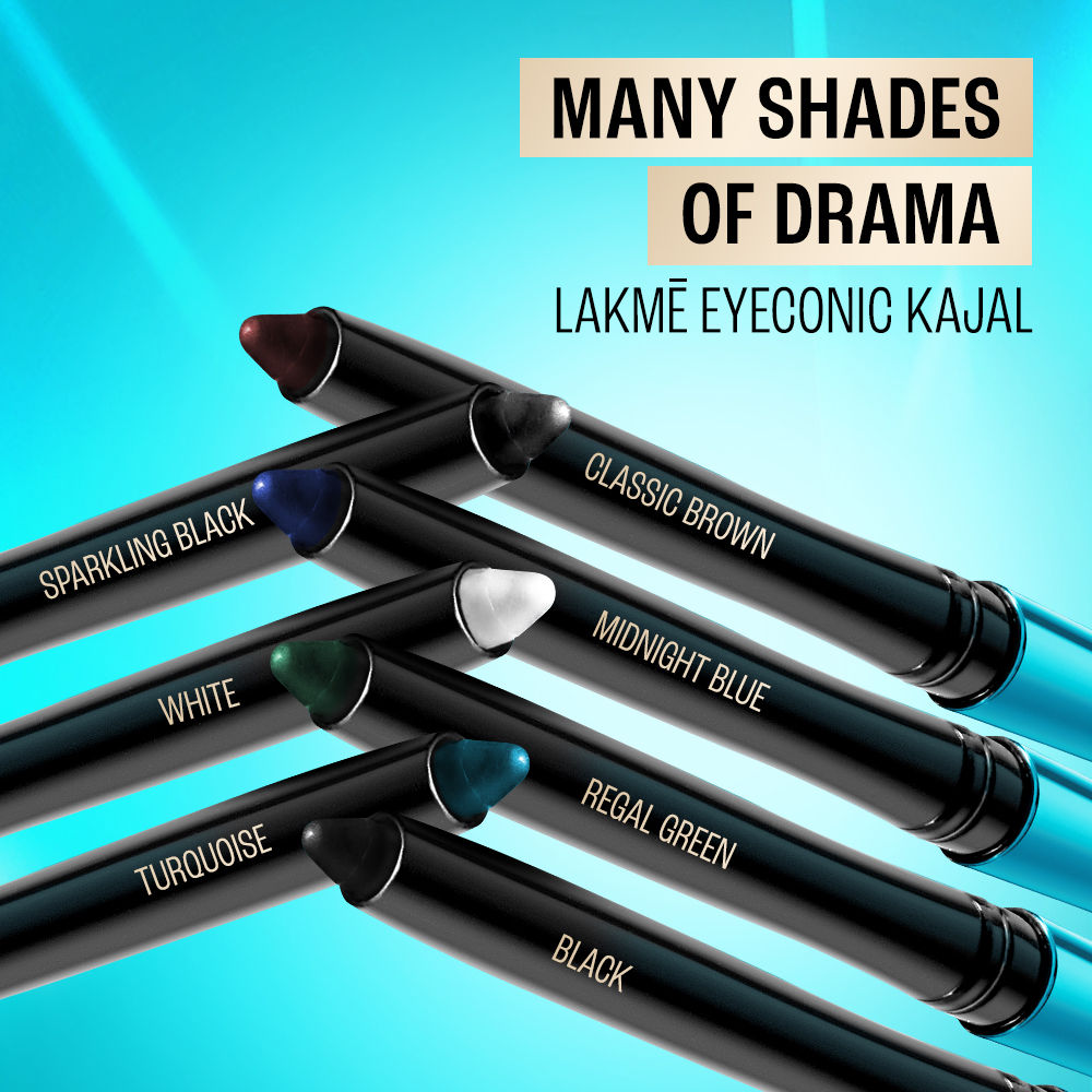 9 to 5 Eyeconic Kajal, Waterproof, Smudgeproof, lasts 24 Hrs, Sparkling Black