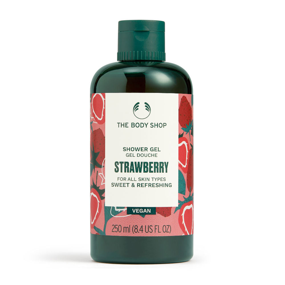 Strawberry Shower Gel, Fruity Fragrance with Strawberry Seed Oil, All Skin Types