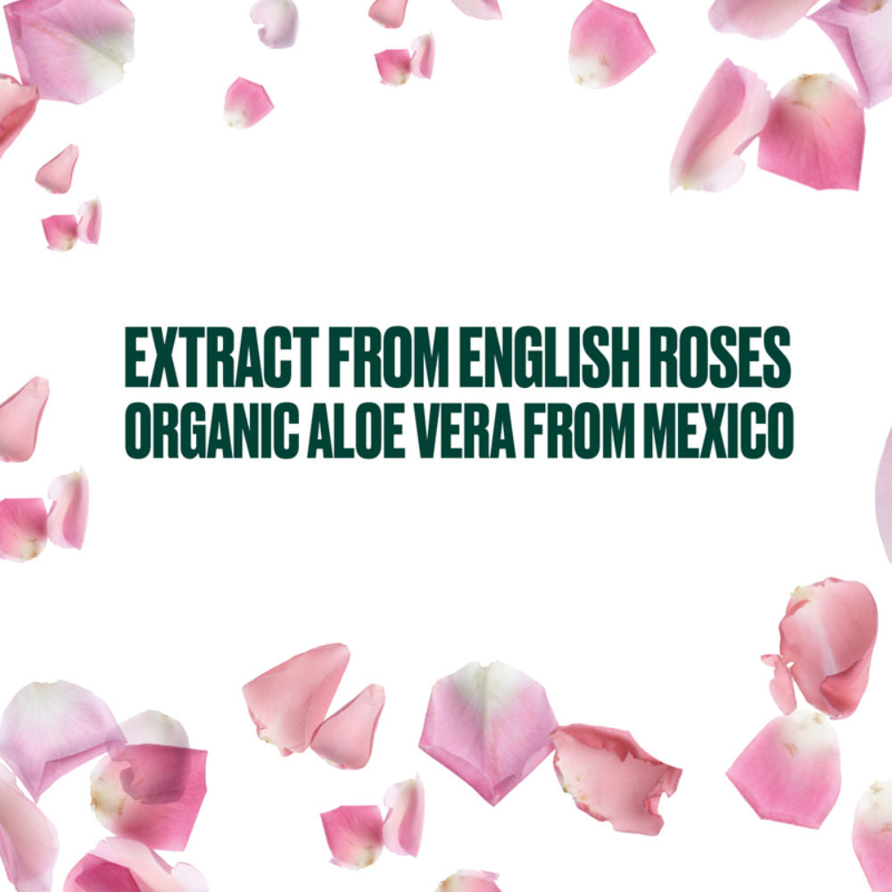 British Rose Shower Gel, Softens & Cleanses, Floral Scent of Rose & Aloe, Soap-Free