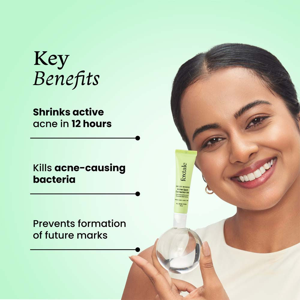 Acne Spot Corrector Gel with Azelaic Acid + AHA + BHA for Treating Active Acne in 12 hrs