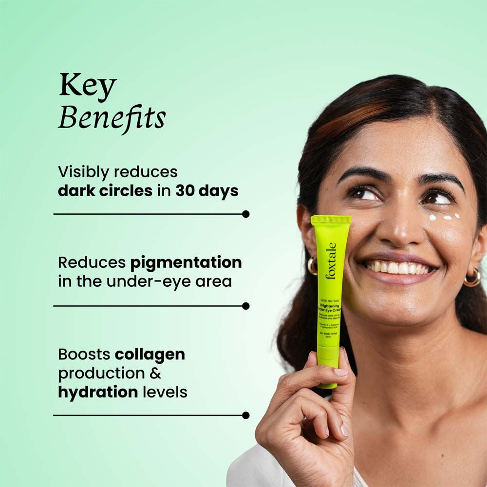 Brightening Under Eye Cream with Vitamin-C, Caffeine & Hyaluronic Acid