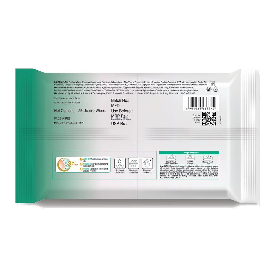 Daily Cleansing Face Wipes, Makeup Remover Wipes with Aloe Vera