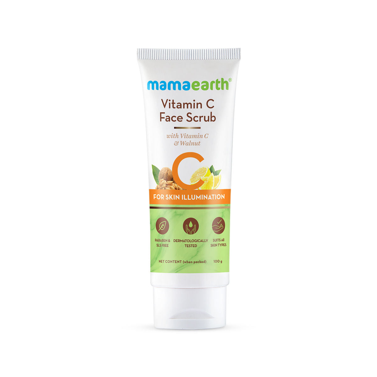 Vitamin C Face Scrub For Glowing Skin, With Vitamin C And Walnut For Skin Illumination