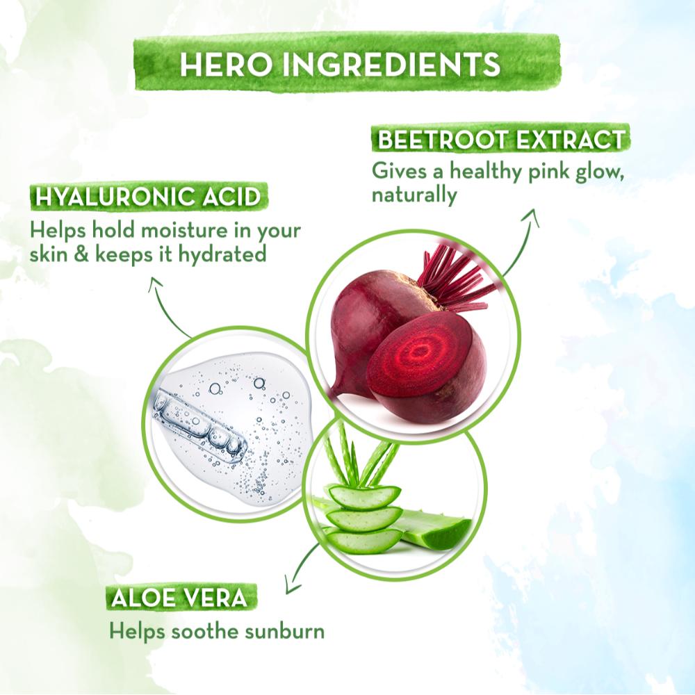 Beetroot Hydraful SPF 50 PA++++ Sunscreen With Hyaluronic Acid for Tan Protection