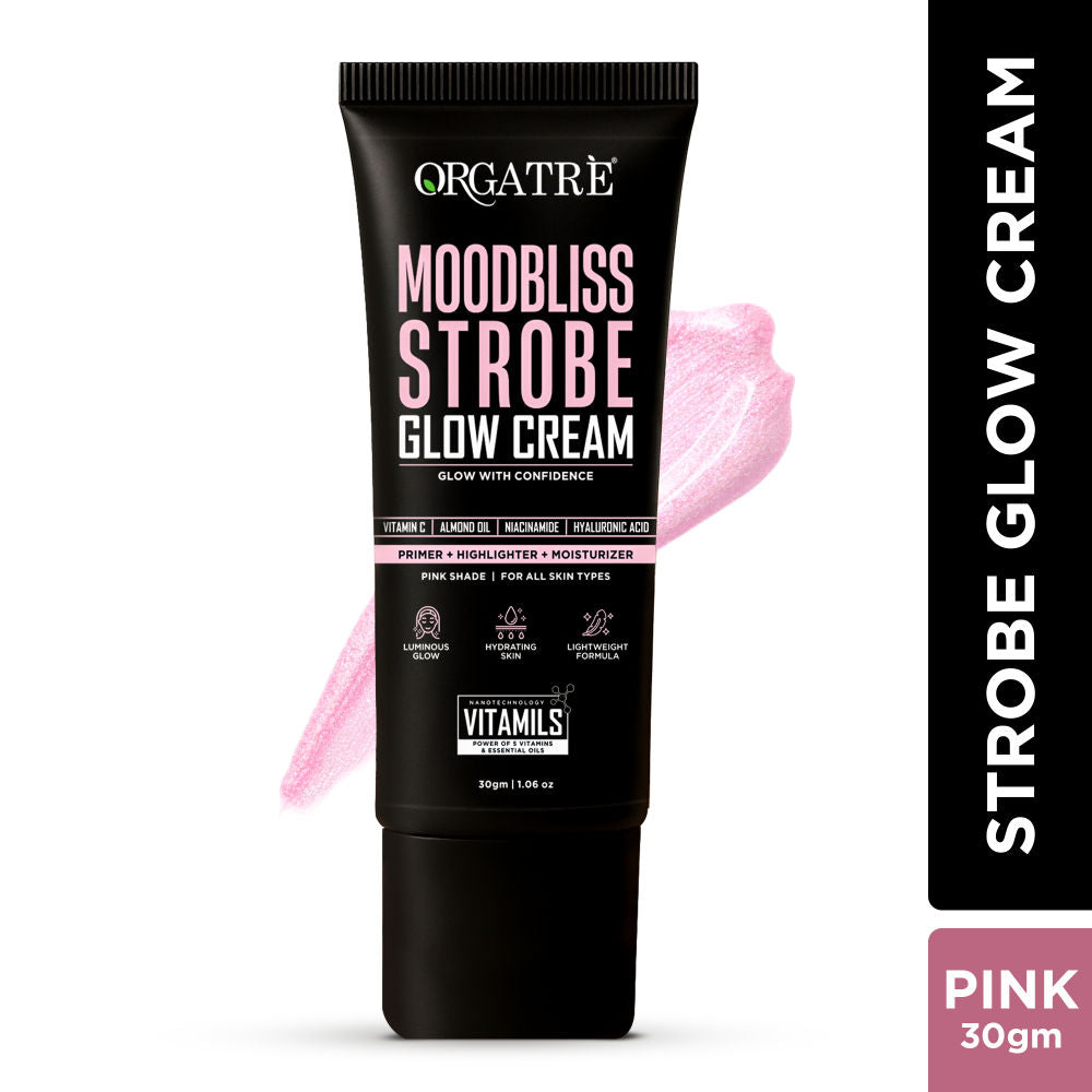 Strobe Cream Pink - Instant Glow Highlighter, Primer & Moisturizer Makeup Finish Highlighter