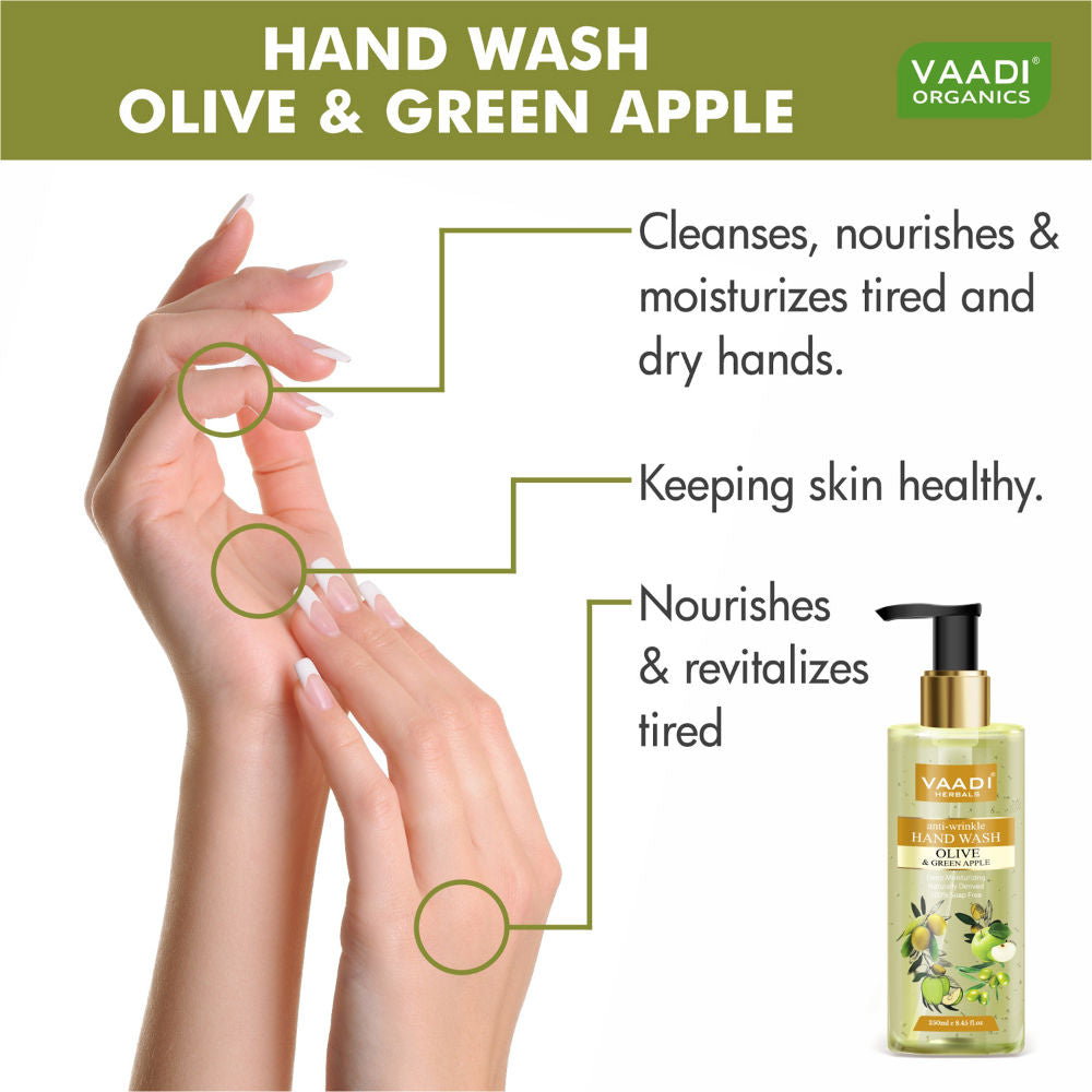 Anti - Wrinkle Olive and Green Apple Hand Wash
