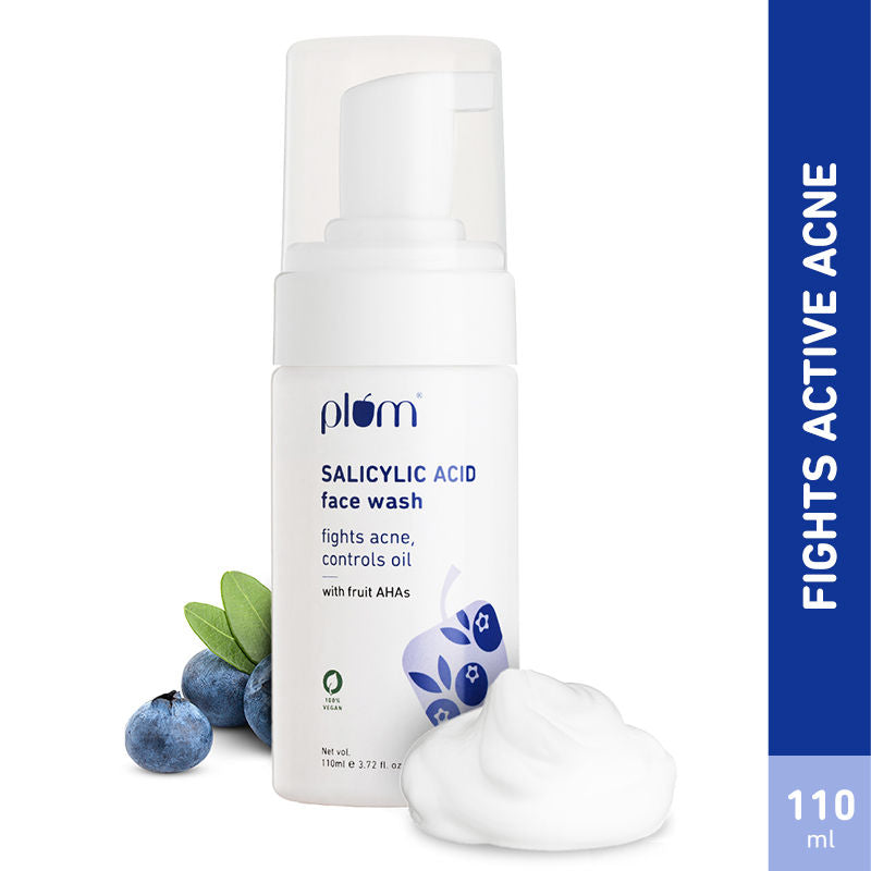 Salicylic Acid Foaming Face Wash - Fights Active Acne & Controls Oil For Smooth Skin