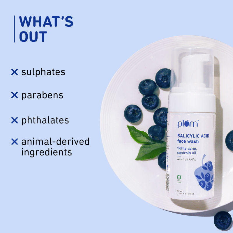 Salicylic Acid Foaming Face Wash - Fights Active Acne & Controls Oil For Smooth Skin