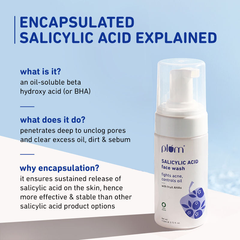 Salicylic Acid Foaming Face Wash - Fights Active Acne & Controls Oil For Smooth Skin