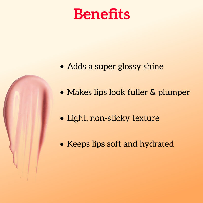 Lip Gloss-Angelic, Soft Pink Gloss, Hydrating, Long-Lasting, with Rosehip & Coconut Oil