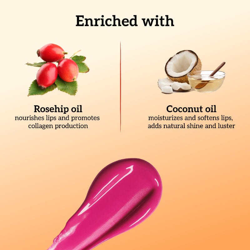 Lip Gloss-Monroe, Classic Red Gloss,Hydrating, Long-Lasting, with Rosehip & Coconut Oil