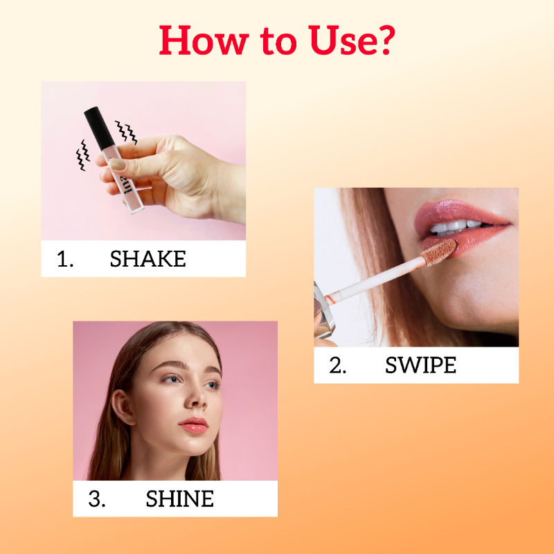 Lip Gloss-Monroe, Classic Red Gloss,Hydrating, Long-Lasting, with Rosehip & Coconut Oil