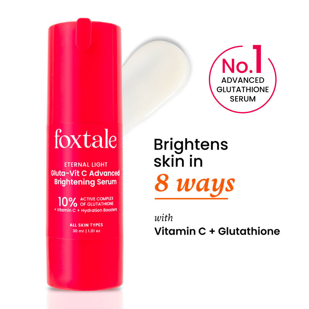 10% Vitamin C-Glutathione Brightening Face Serum For Glowing Skin, Dark Spots & Pigmentation