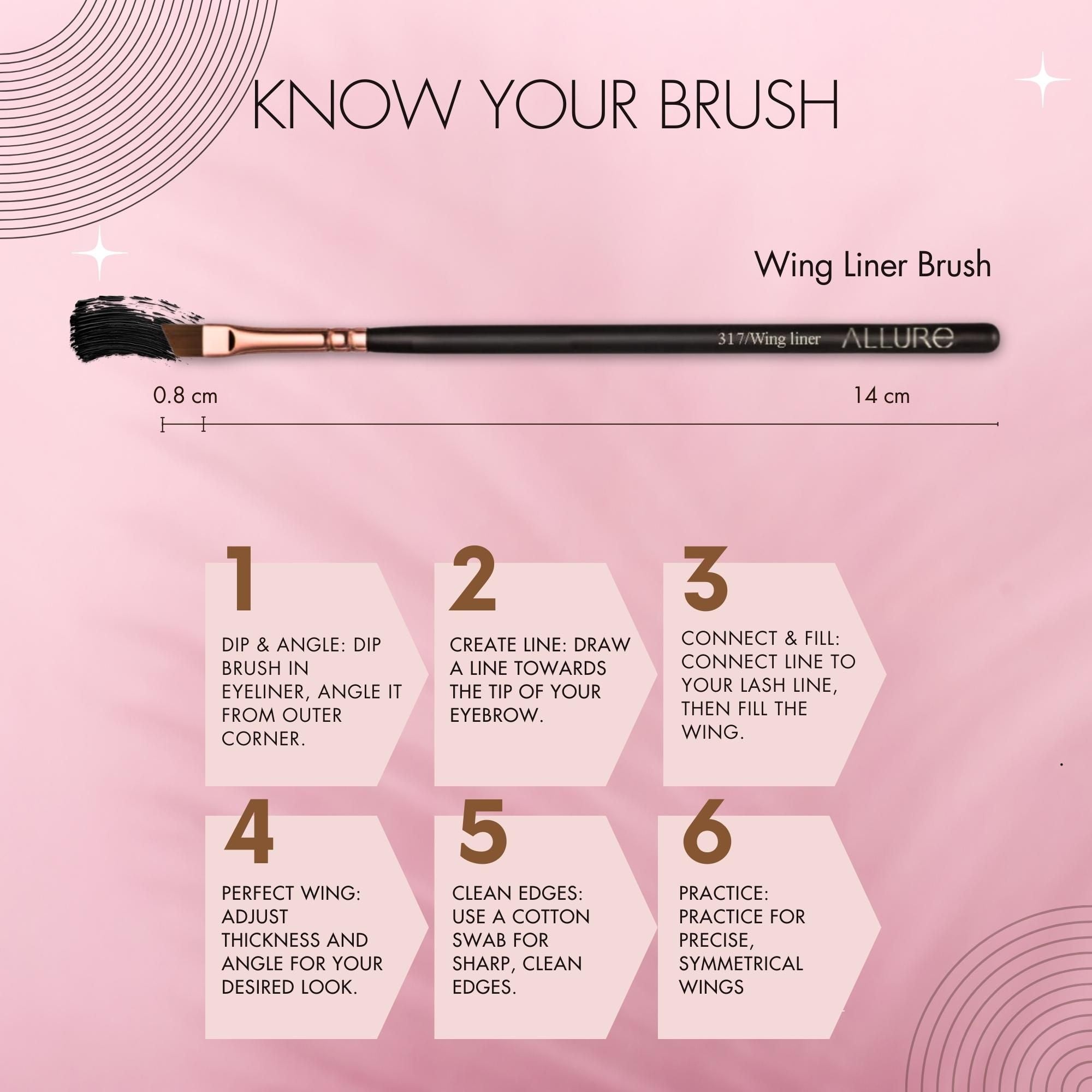 Professional Wing Eyeliner Makeup Brush - 317s