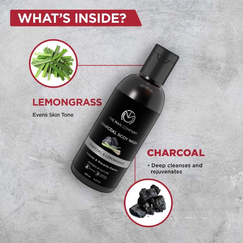 Charcoal Body Wash With Lemongrass & Cinnamon