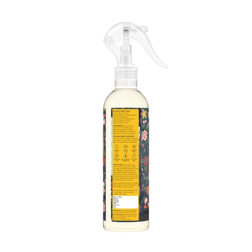 Velvet Spray Bergamot In-Shower Body Moisturizer, 100% Natural for Dry Skin