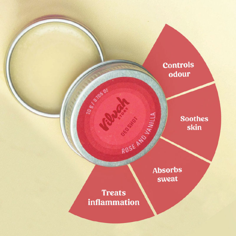 Rose & Vanilla Deo Shot Prevents Odour, Sulphate and Paraben Free