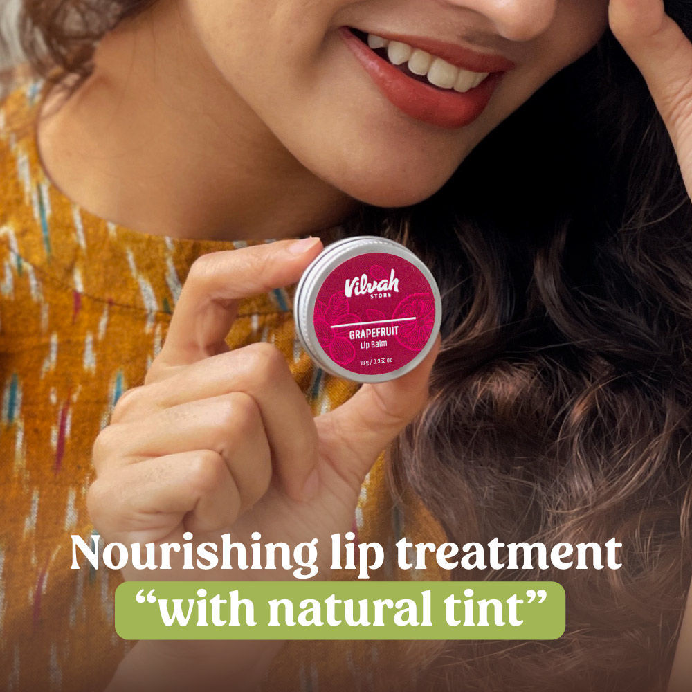Grapefruit Lips Balm for Dry Damaged & Chapped Lips Enriched With Shea Butter & Beeswax