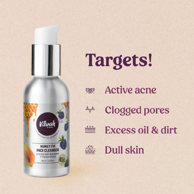 Honey Fix Face Wash To Treat Acne, Control Oil & Balance Ph With Honey & Papaya Extract
