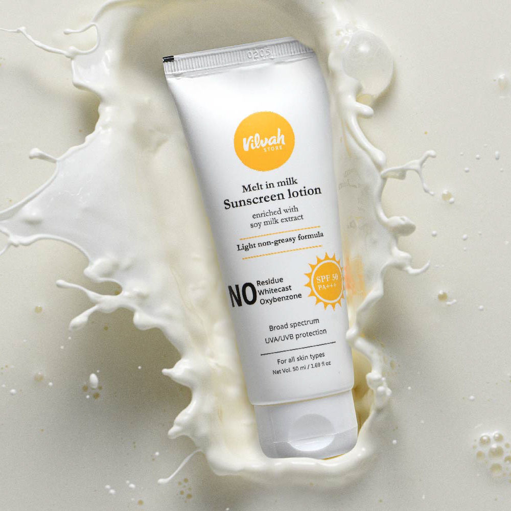 Melt-in-milk Sunscreen Acne Safe & Waterproof with SPF 50 PA+++ & No White Cast