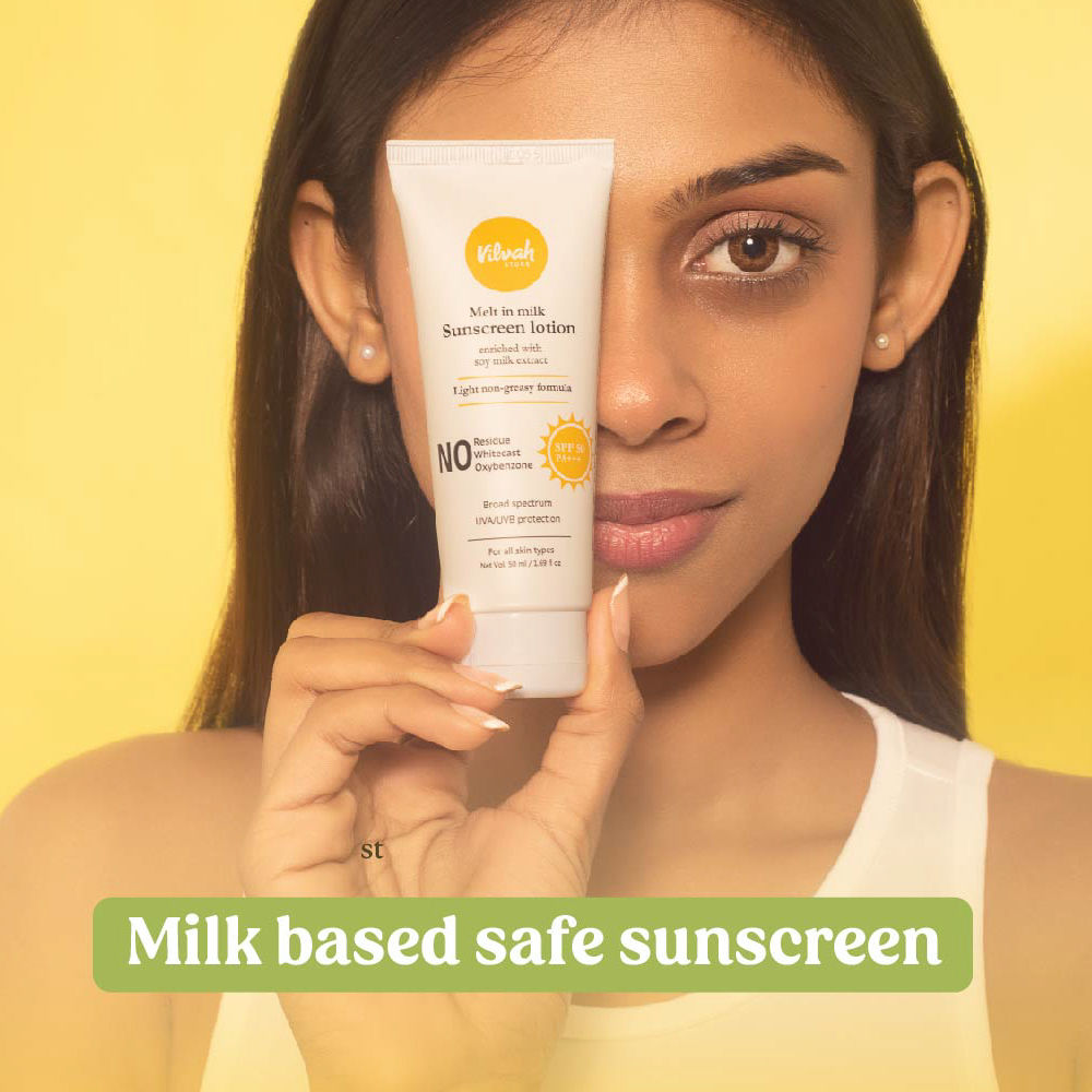Melt-in-milk Sunscreen Acne Safe & Waterproof with SPF 50 PA+++ & No White Cast