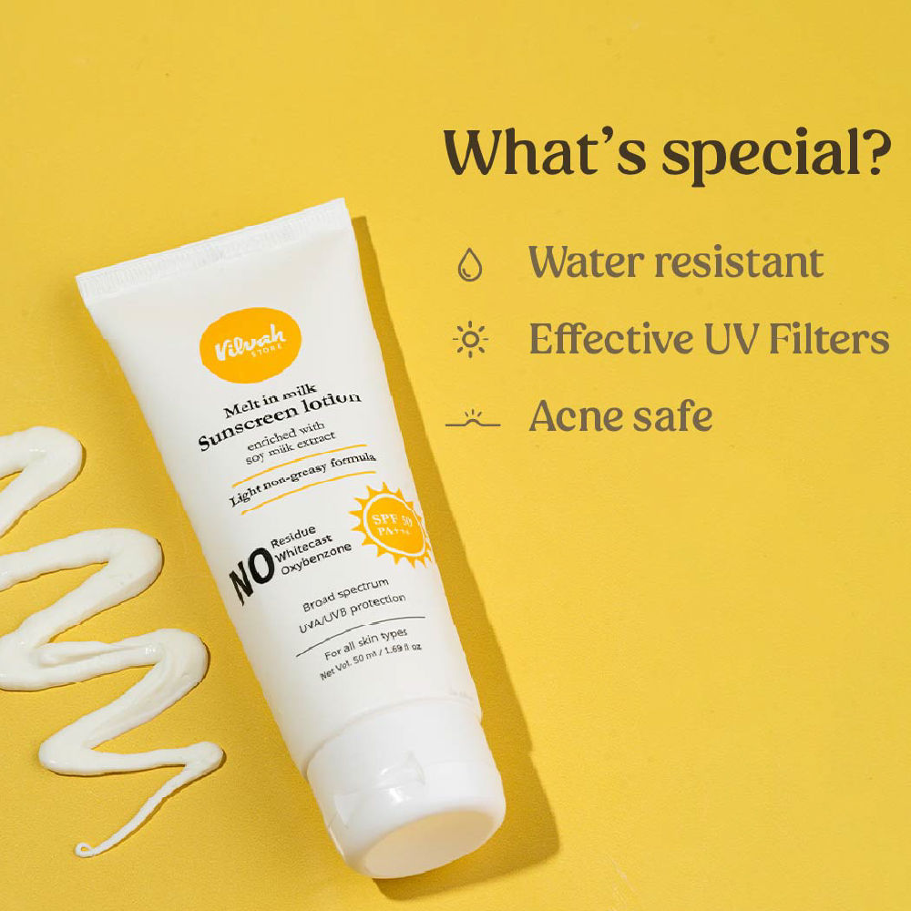 Melt-in-milk Sunscreen Acne Safe & Waterproof with SPF 50 PA+++ & No White Cast