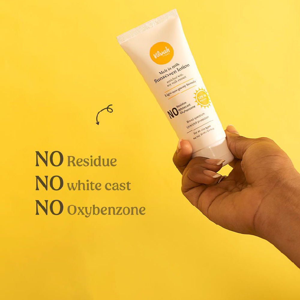 Melt-in-milk Sunscreen Acne Safe & Waterproof with SPF 50 PA+++ & No White Cast