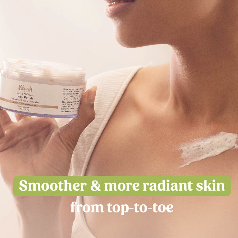 Cookie N Cream Exfoliating Coffee Body Polish Scrub, with Shea Butter & Almond Milk Extracts