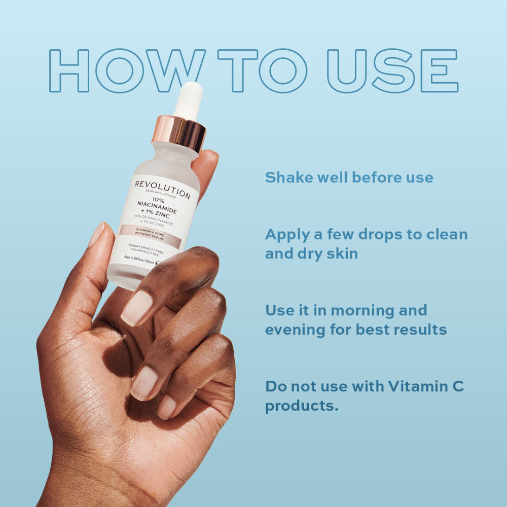 Skincare Blemish and Pore Refining Serum - 10% Niacinamide + 1% Zinc