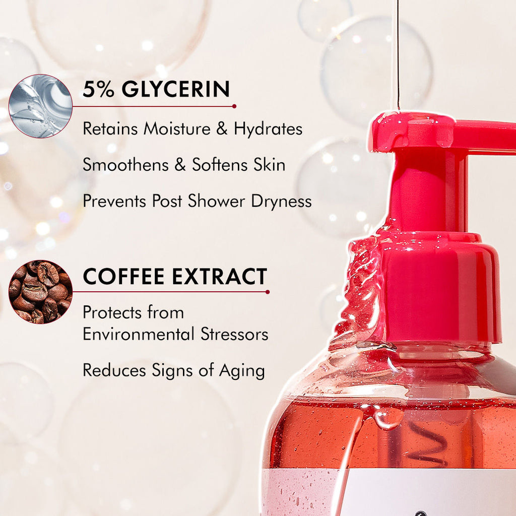 Brightening Body Wash 5% Niacinamide & Raspberry Boosts Glow, 5% Glycerine Softens Skin