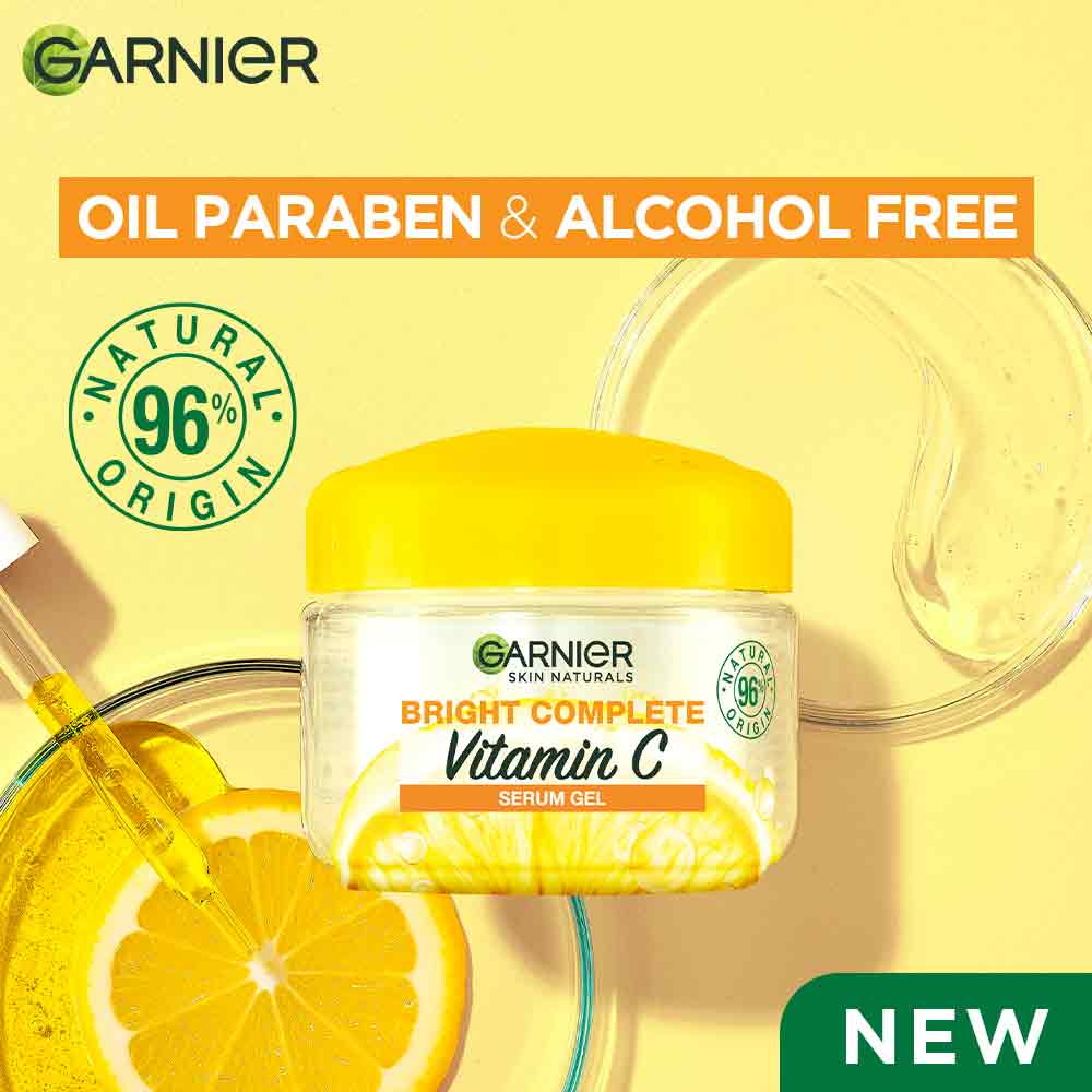 Garnier Bright Complete Vitamin C Serum Gel With Vitamin C Cream For Instant Brighter Skin