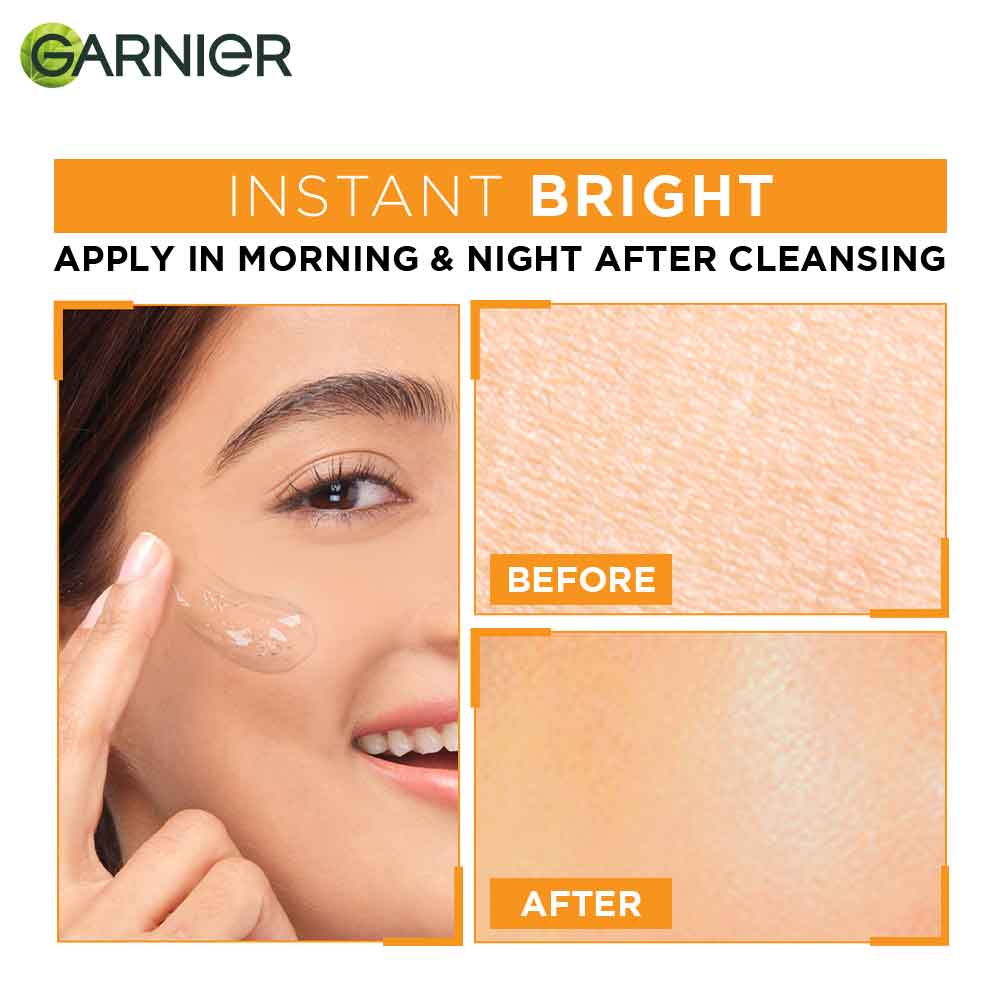 Garnier Bright Complete Vitamin C Serum Gel With Vitamin C Cream For Instant Brighter Skin