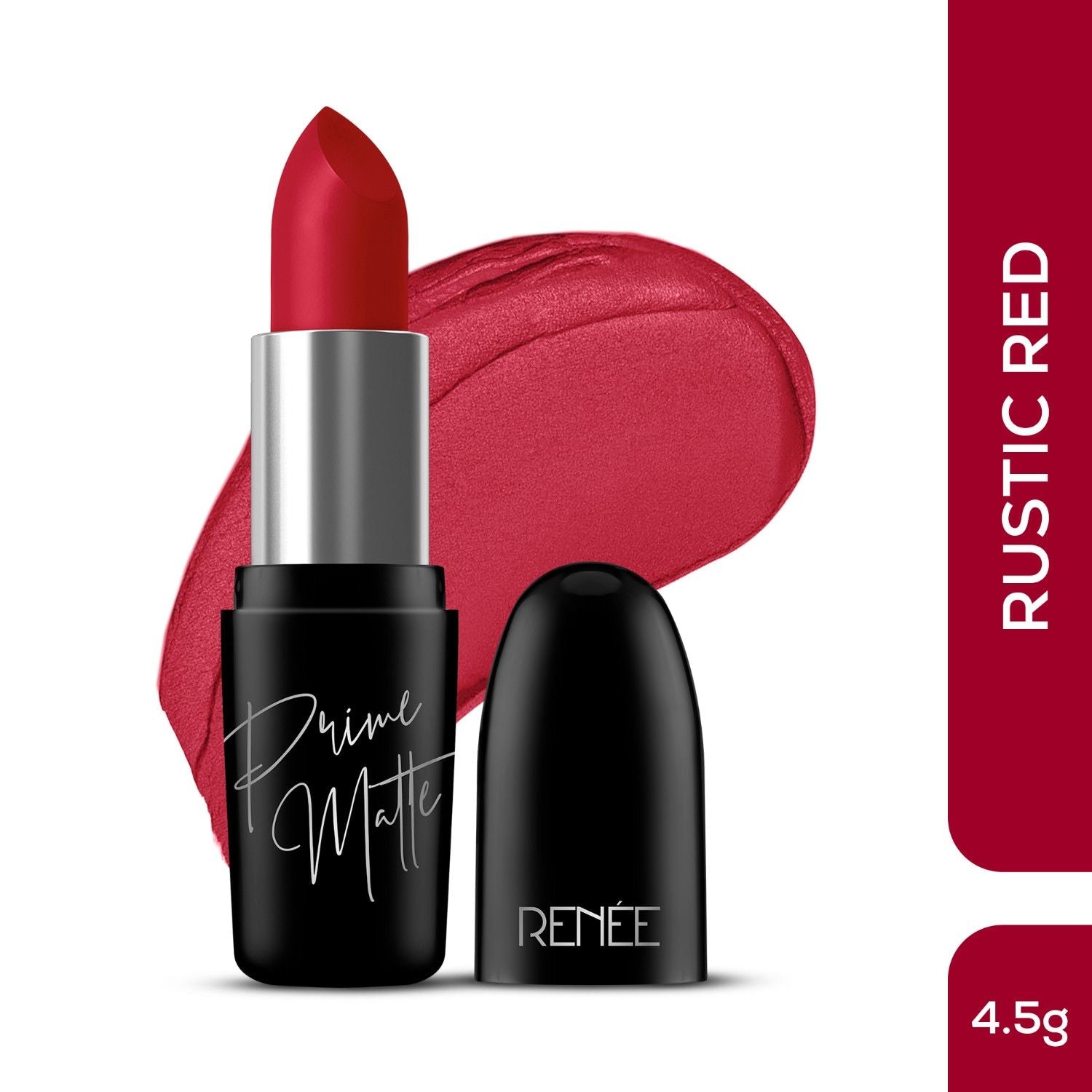 Renee Prime Matte Lipstick, Lightweight & Long-Lasting, Vitamin E Infused - 02 Rustic Red