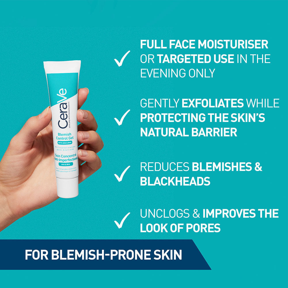 Blemish Control Gel with 2% Salicylic Acid, AHA & Niacinamide for Acne Spot Treatment