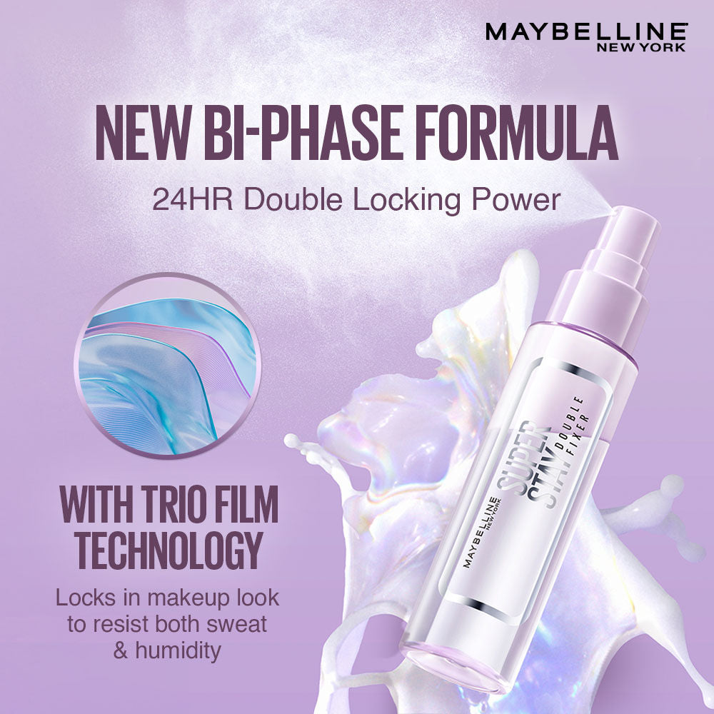 Superstay Double Fixer, Double Fixing Polymers For 2X Longwear + 24H Hydration