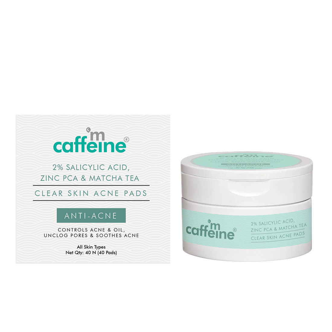 2% Salicylic Acid & Zinc Anti-Acne Pads For Clear Skin Serum Pads With Matcha Tea