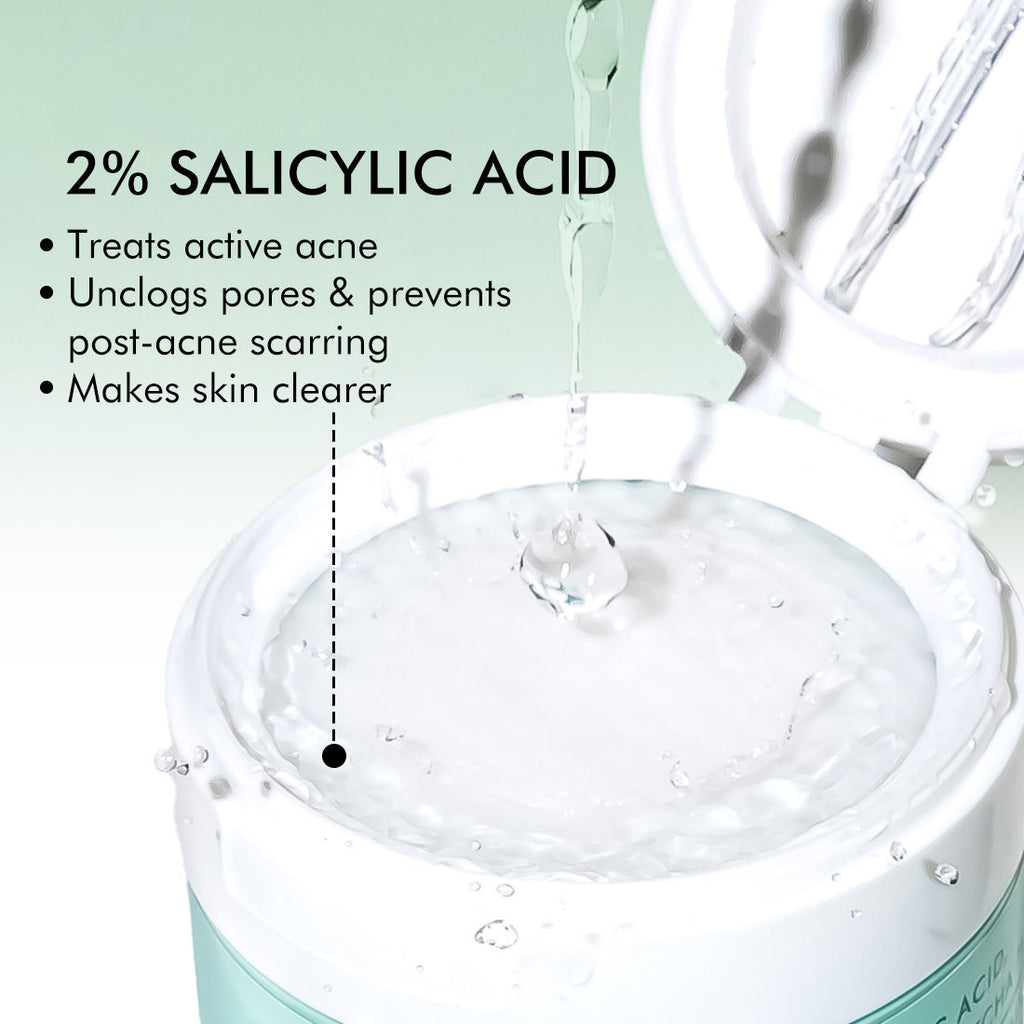 2% Salicylic Acid & Zinc Anti-Acne Pads For Clear Skin Serum Pads With Matcha Tea