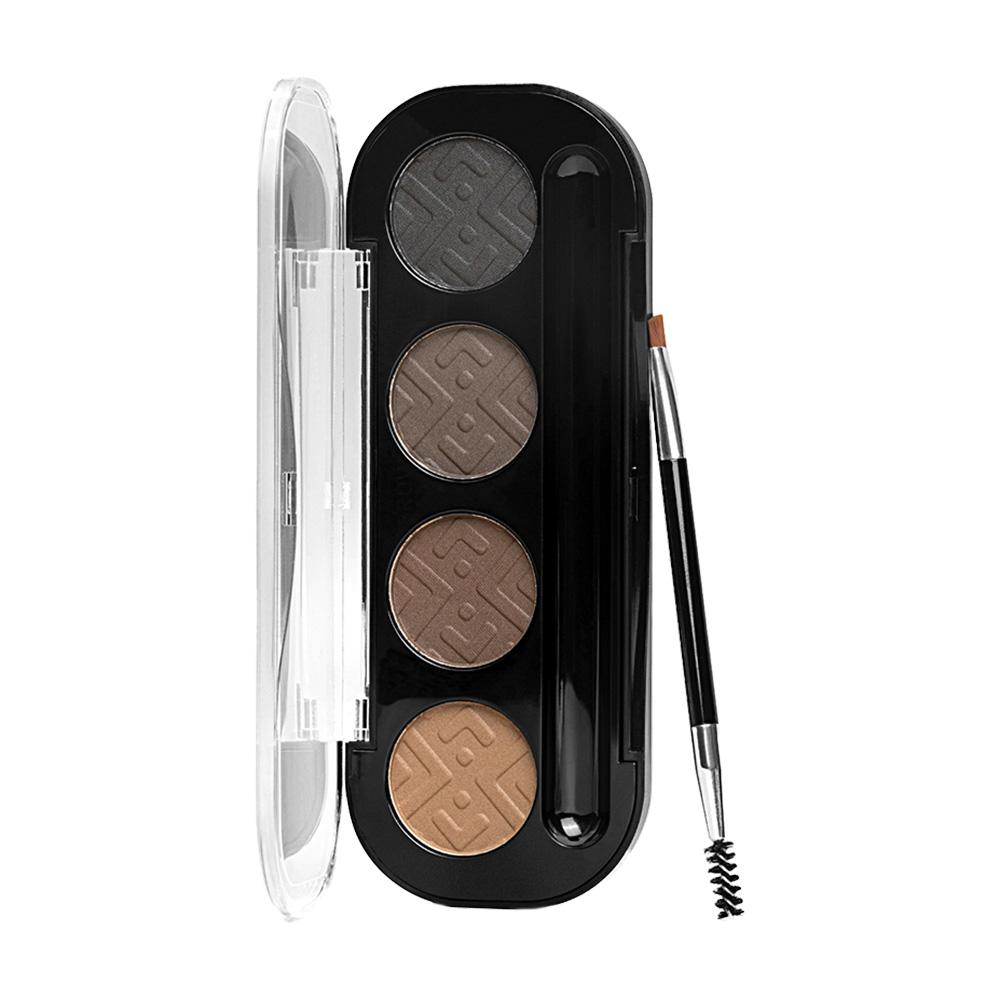 Eyebrow Definer Palette 4 colors - Fine Powder Formula With 2-in-1 Angled Spoolie Brush