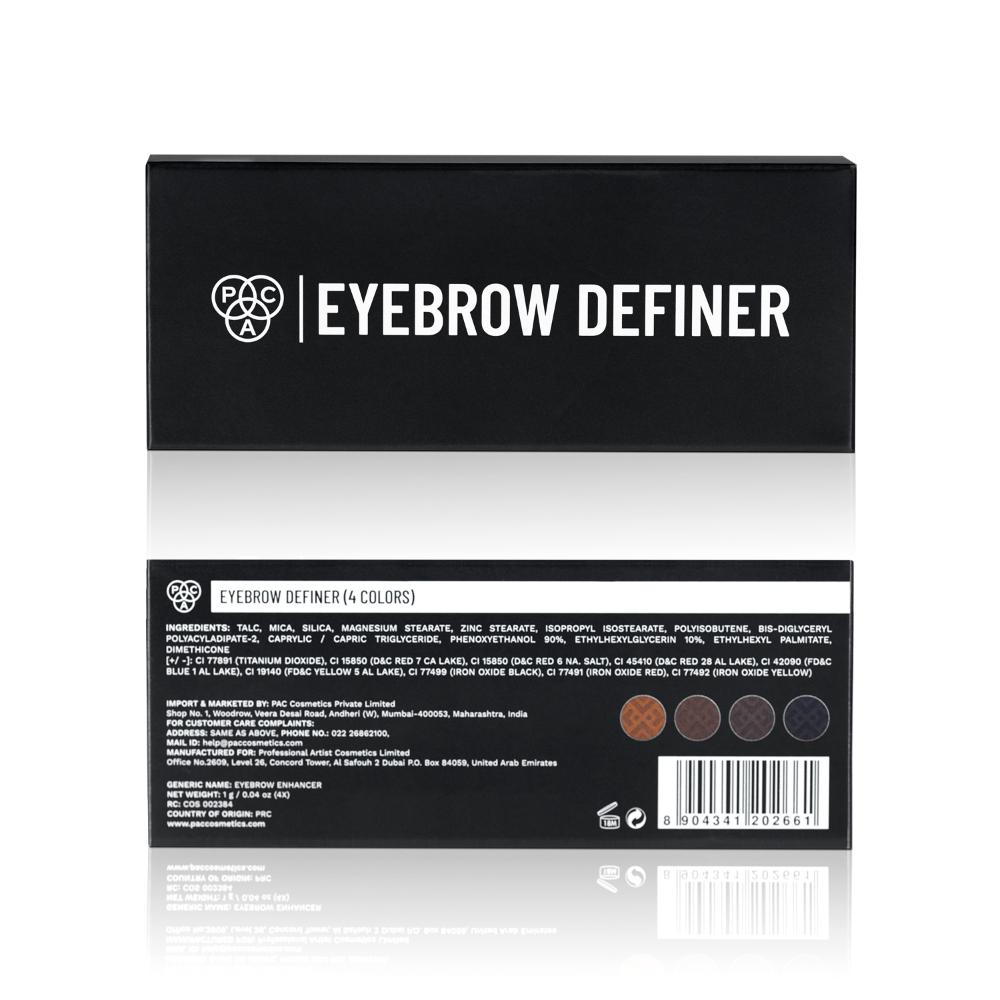Eyebrow Definer Palette 4 colors - Fine Powder Formula With 2-in-1 Angled Spoolie Brush