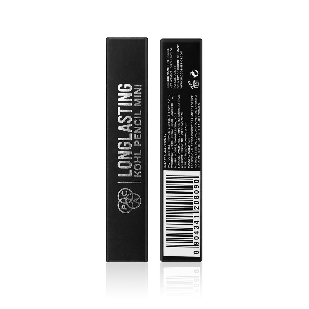 Longlasting Kohl Pencil Mini Black - Waterproof Intense Payoff, One Swipe Application