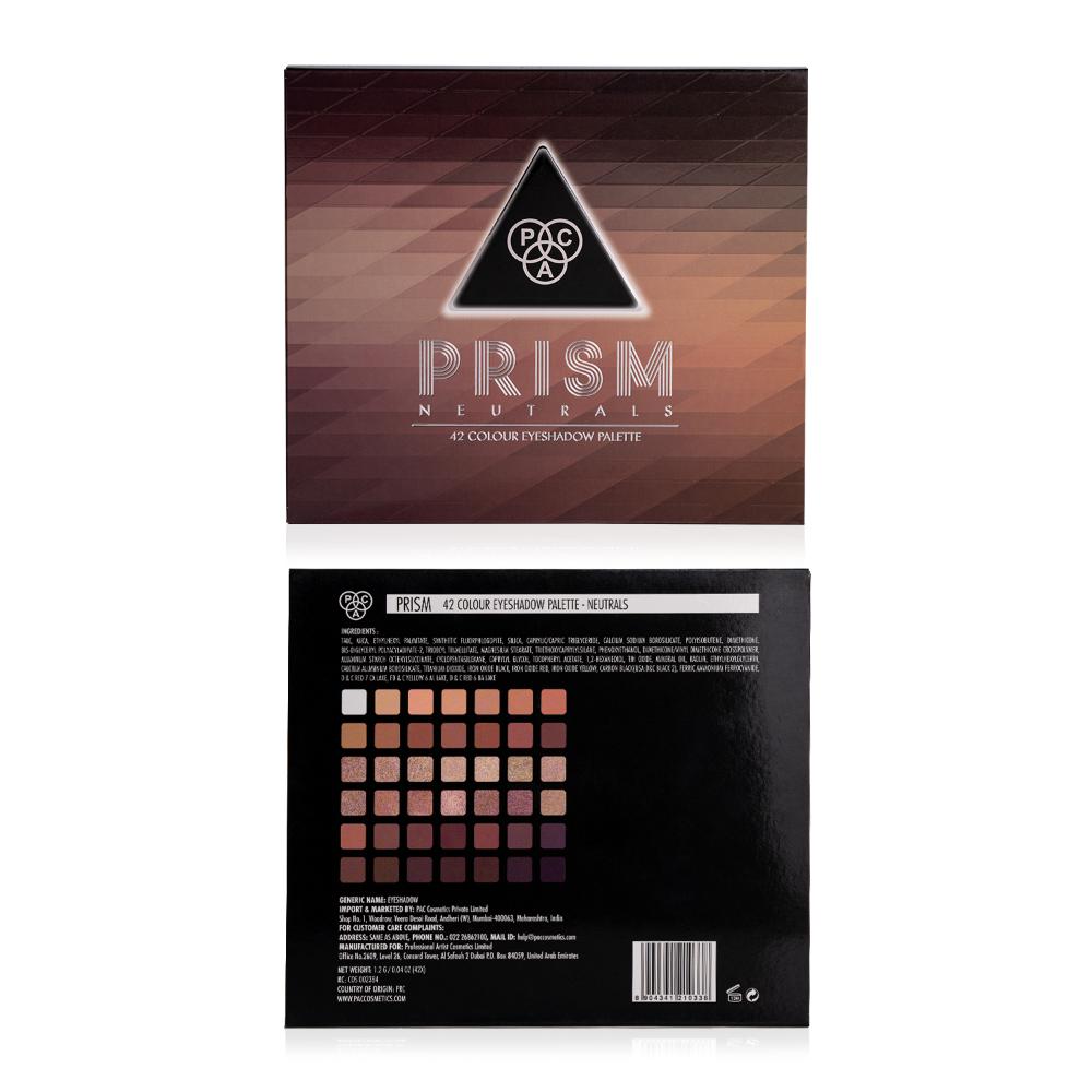 Prism Eyeshadow Palette X42 Neutrals - High Impact Mattes Pearls & Shimmers, Blendable Formula