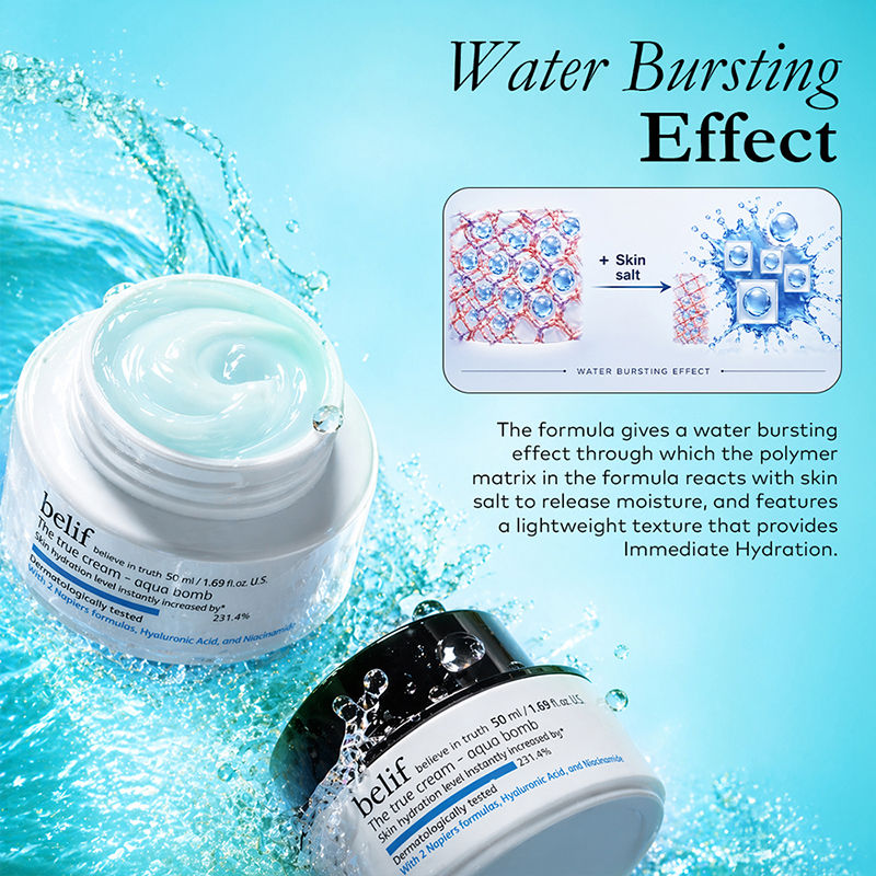The True Cream Aqua Bomb, Dermat Tested Moisturizer, Increases Skin Hydration By 70%