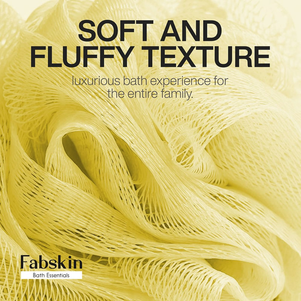 Luxury Bathing Round Loofah Bath Sponge - Yellow