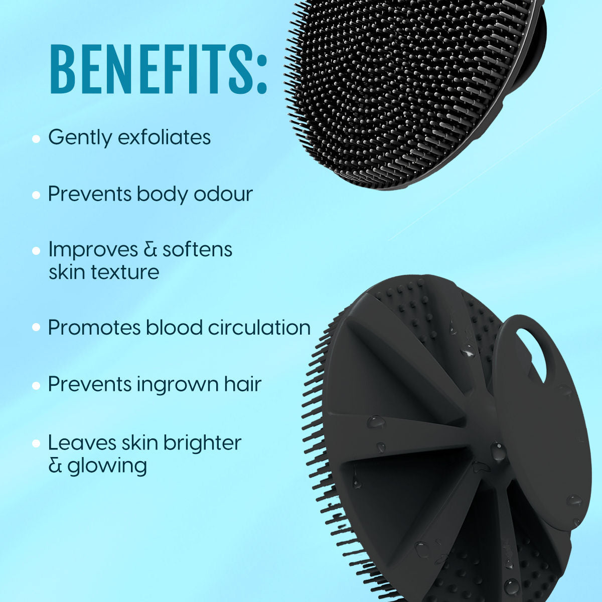 Silicone Body Scrubber Exfoliating Bath Brush