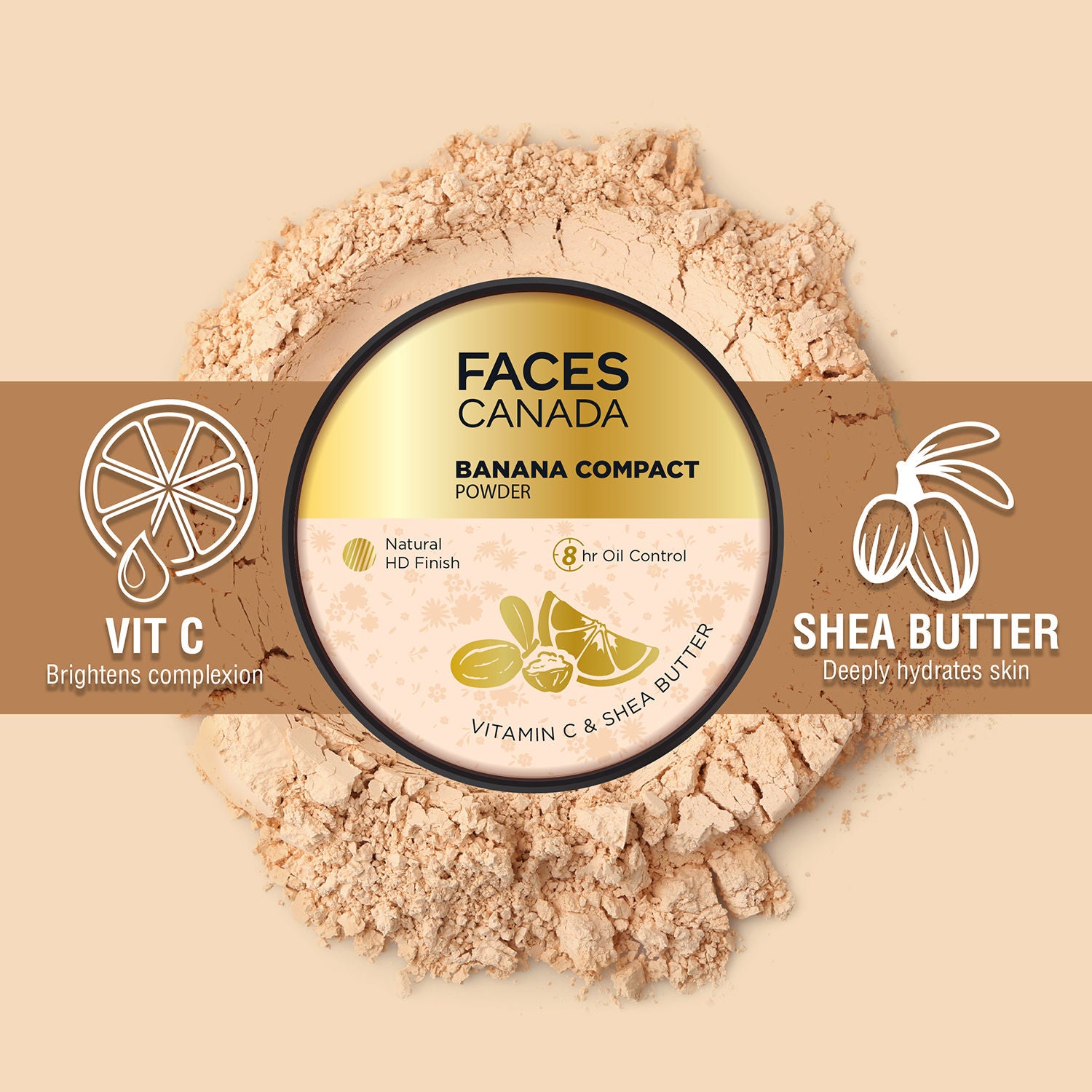 Banana Compact And Baking Powder With Vitamin C & Shea Butter