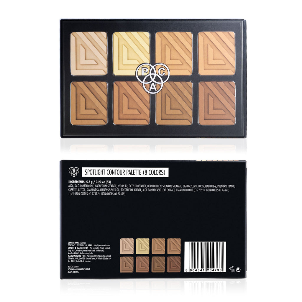 Spotlight Contour Palette X8 - All in One MUA Palette, High Payoff, Shades for every Skin Tone