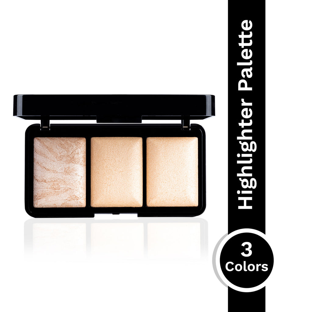 Trio Glow Highlighter X3 Gold - Ultra Blinding Finish, Silky Smooth Texture, Blends Seamlessly